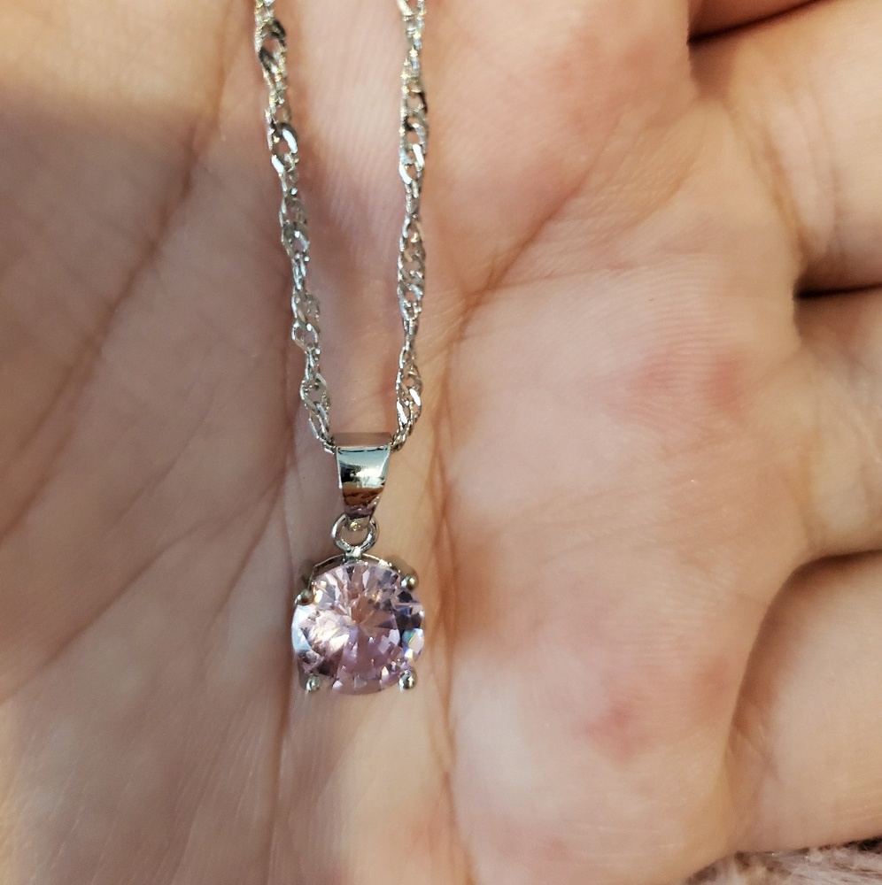 Sterling silver cubic zirconia birthstone necklacae - Picture 7 of 8